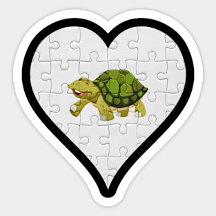 Jigsaw  Turtle Heart Design - Fish Turtle Sticker